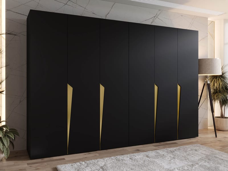 Barile Garderob 300 cm - svart - Förvaring - Sko- & klädförvaring - Garderober & garderobssystem