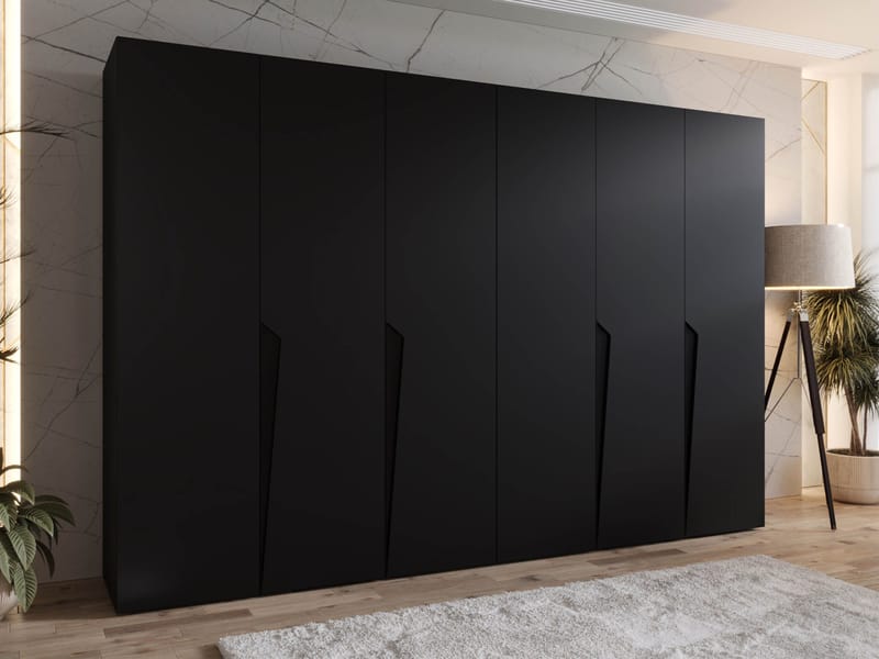 Barile Garderob 300 cm - svart - Förvaring - Sko- & klädförvaring - Garderober & garderobssystem