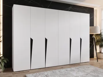 Barile Garderob 300 cm - vit, svart - Förvaring - Sko- & klädförvaring - Garderober & garderobssystem