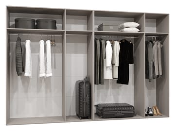 Barile Garderob 300 cm - vit/guld - Förvaring - Sko- & klädförvaring - Garderober & garderobssystem