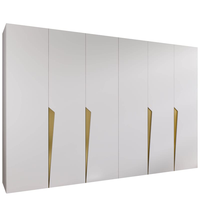 Barile Garderob 300 cm, vit/guld