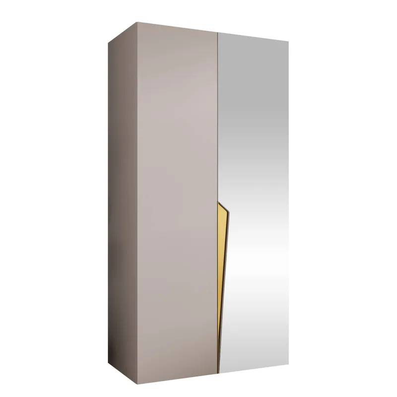 Barile Garderob med spegel 100 cm, cashmere/guld