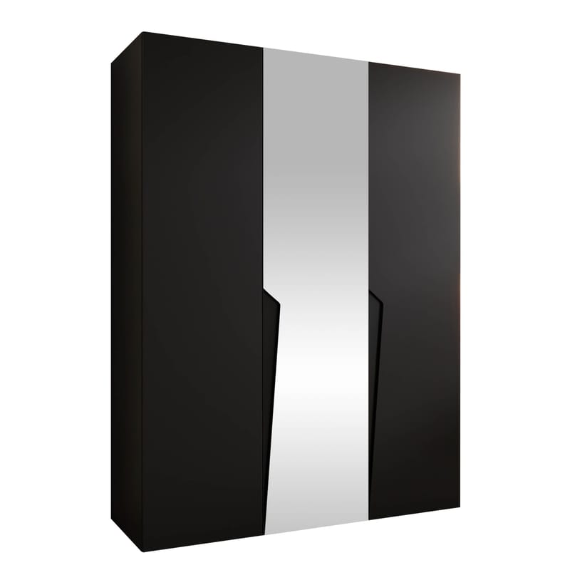 Barile Garderob med spegel 150 cm - Svart - Förvaring - Sko- & klädförvaring - Garderober & garderobssystem