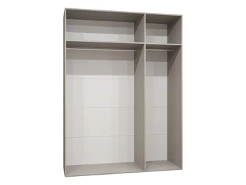 Barile Garderob med spegel 150 cm - Vit med svarta detaljer/speglad/silverfärgad framsida - Förvaring - Sko- & klädförvaring - Garderober & garderobssystem