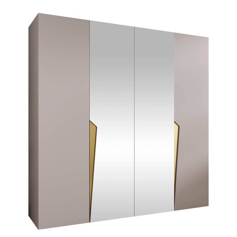 Barile Garderob med spegel 200 cm, cashmere, guld