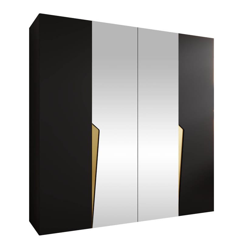 Barile Garderob med spegel 200 cm - guld - Förvaring - Sko- & klädförvaring - Garderober & garderobssystem