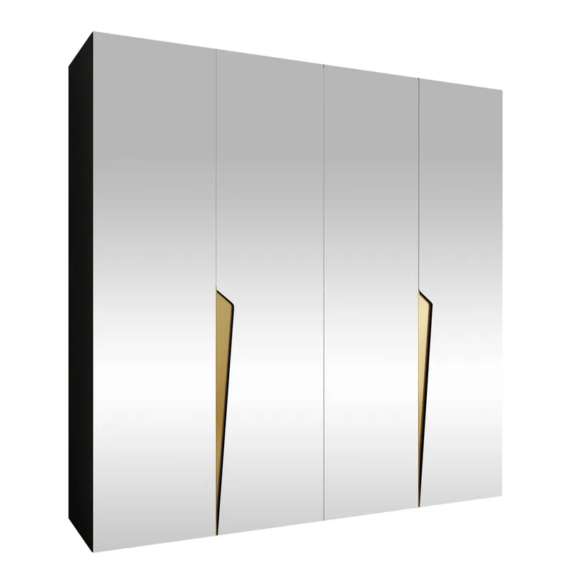 Barile Garderob med spegel 200 cm, svart
