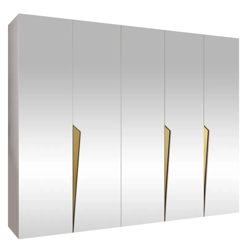 Barile Garderob med spegel 250 cm - vit - Förvaring - Sko- & klädförvaring - Garderober & garderobssystem