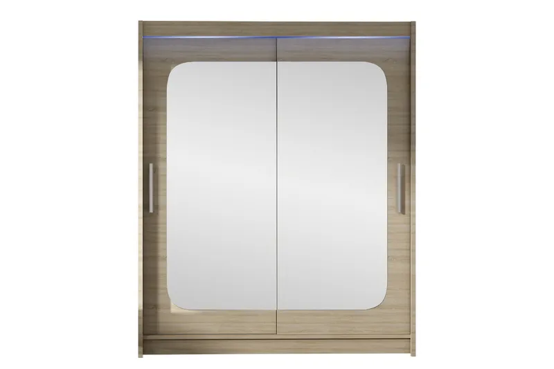 Bay Garderob m. Spegel 150x200 cm, Brun