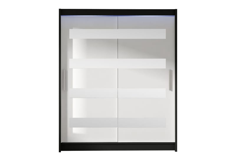 Bay Garderob m. Spegel 150x200 cm - Svart/Vit - Förvaring - Sko- & klädförvaring - Garderober & garderobssystem