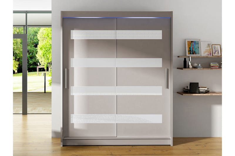 Bay Garderob m. Spegel 150x200 cm - Vit - Förvaring - Sko- & klädförvaring - Garderober & garderobssystem