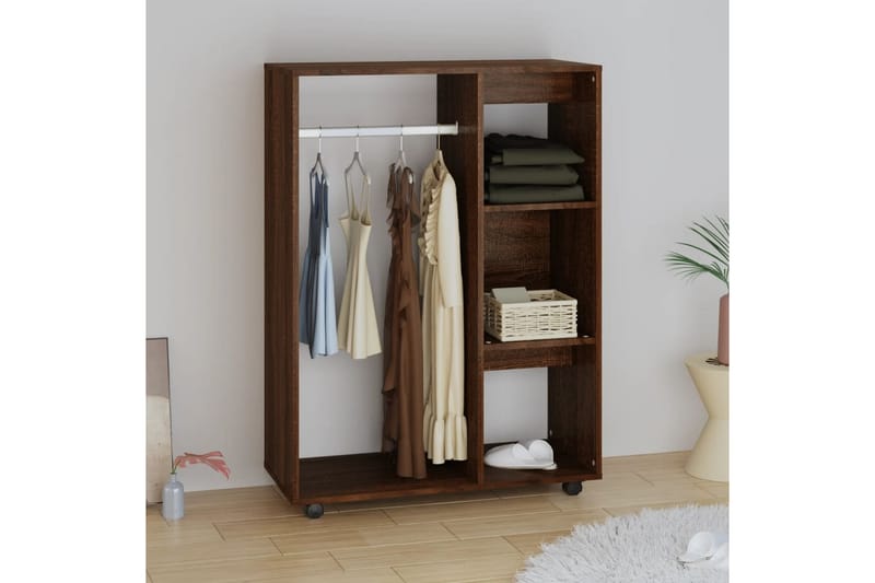 beBasic Garderob brun ek 80x40x110 cm konstruerat trä - Förvaring - Sko- & klädförvaring - Garderober & garderobssystem