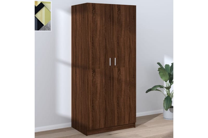 beBasic Garderob brun ek 80x52x180 cm konstruerat trä - Förvaring - Sko- & klädförvaring - Garderober & garderobssystem