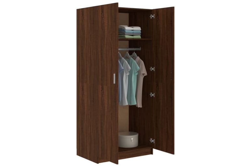 beBasic Garderob brun ek 80x52x180 cm konstruerat trä - Förvaring - Sko- & klädförvaring - Garderober & garderobssystem