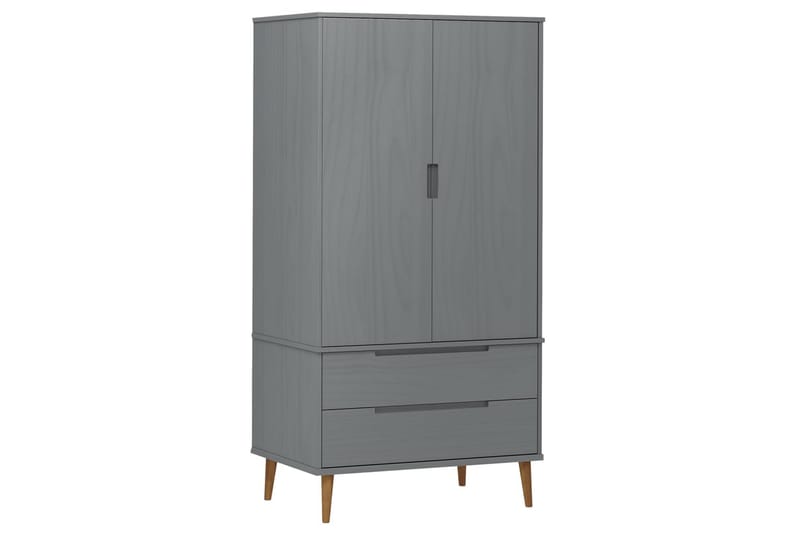 beBasic Garderob grå 90x55x175 cm massiv furu - Förvaring - Sko- & klädförvaring - Garderober & garderobssystem
