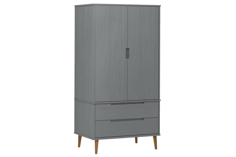 beBasic Garderob grå 90x55x175 cm massiv furu - Garderober & garderobssystem