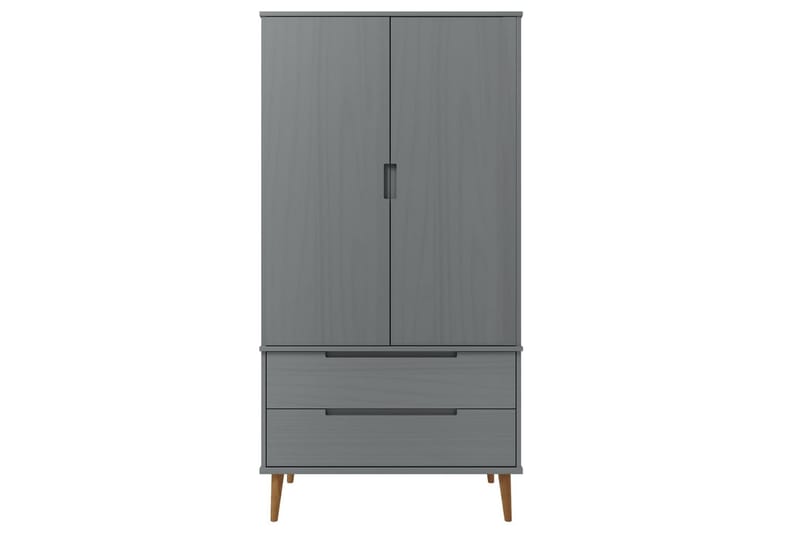 beBasic Garderob grå 90x55x175 cm massiv furu - Förvaring - Sko- & klädförvaring - Garderober & garderobssystem