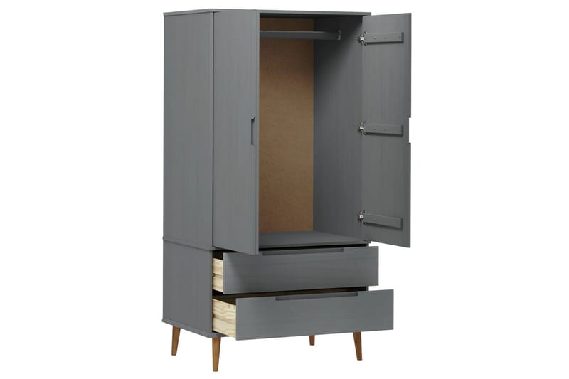 beBasic Garderob grå 90x55x175 cm massiv furu - Förvaring - Sko- & klädförvaring - Garderober & garderobssystem