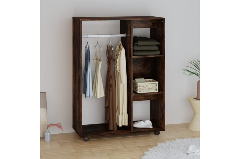 beBasic Garderob rökfärgad ek 80x40x110 cm konstruerat trä - Förvaring - Sko- & klädförvaring - Garderober & garderobssystem