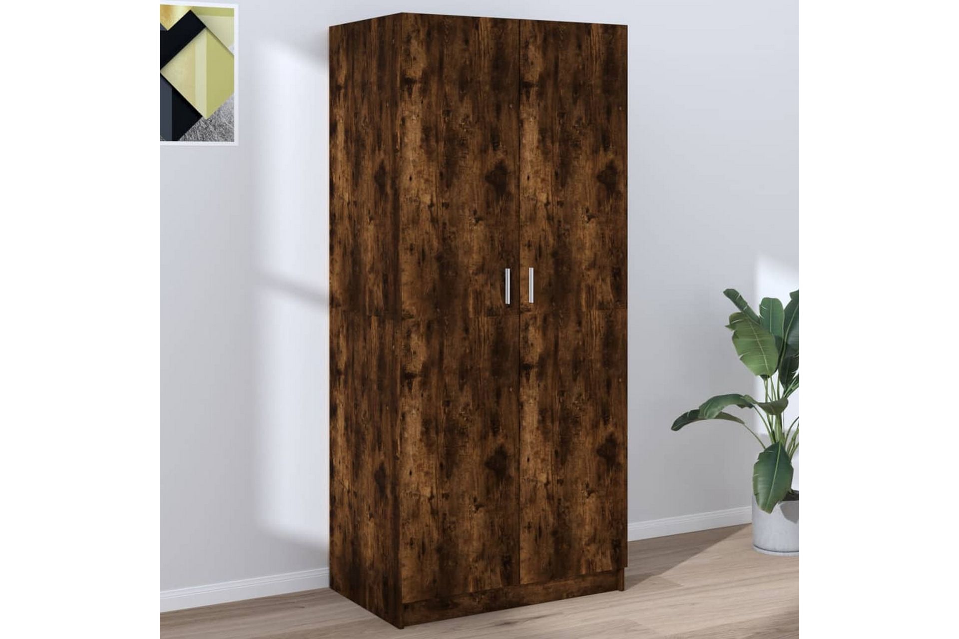 beBasic Garderob rökfärgad ek 80x52x180 cm konstruerat trä - Förvaring - Sko- & klädförvaring - Garderober & garderobssystem