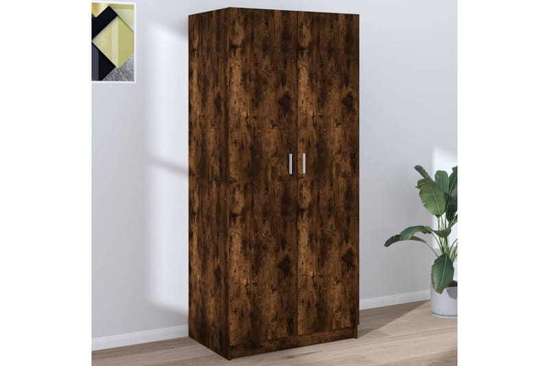 beBasic Garderob rökfärgad ek 80x52x180 cm konstruerat trä - Förvaring - Sko- & klädförvaring - Garderober & garderobssystem