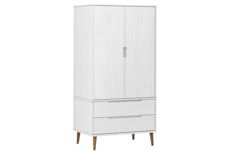 beBasic Garderob vit 90x55x175 cm massiv furu - Förvaring - Sko- & klädförvaring - Garderober & garderobssystem