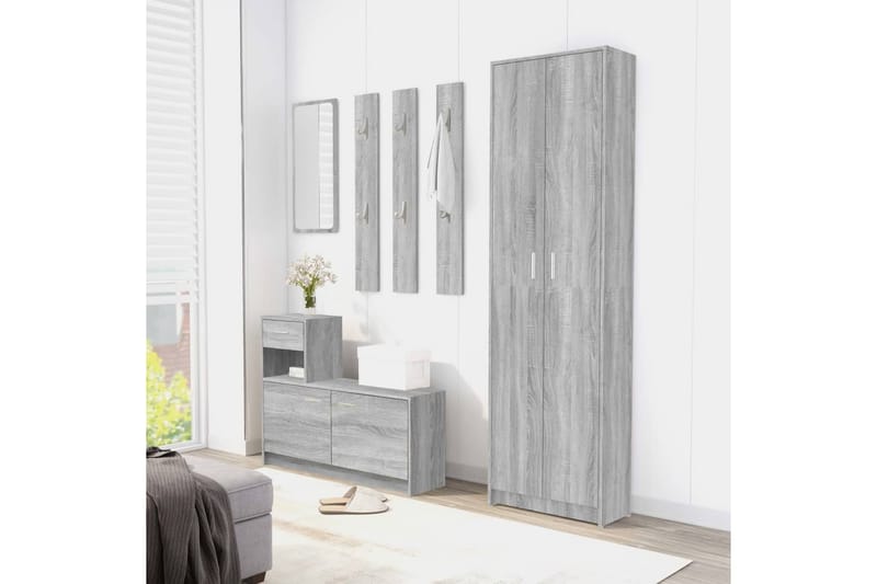 beBasic Hallgarderob grå sonoma 55x25x189 cm konstruerat trä - Förvaring - Sko- & klädförvaring - Garderober & garderobssystem