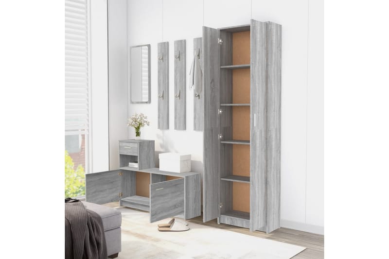 beBasic Hallgarderob grå sonoma 55x25x189 cm konstruerat trä - Förvaring - Sko- & klädförvaring - Garderober & garderobssystem