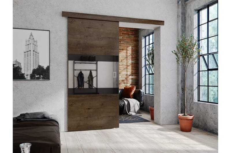 Bemi Skjutdörr - Brun/Svart - Förvaring - Sko- & klädförvaring - Garderober & garderobssystem