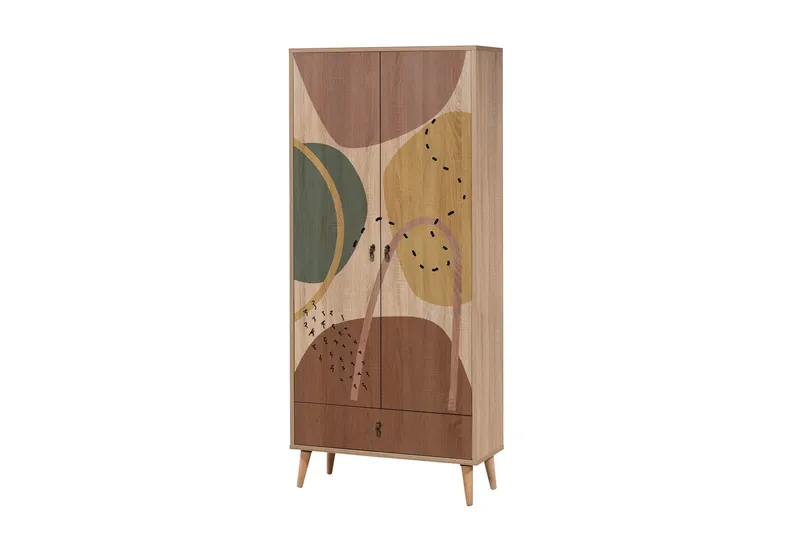 Bertoaria Garderob 80x190 cm Brun - Hanah Home - Förvaring - Sko- & klädförvaring - Garderober & garderobssystem