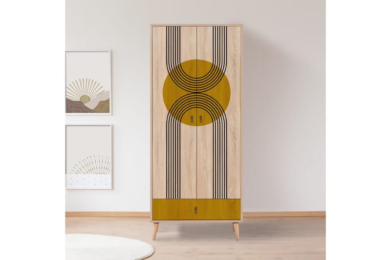 Bertoaria Garderob 80x190 cm Brun - Hanah Home - Förvaring - Sko- & klädförvaring - Garderober & garderobssystem