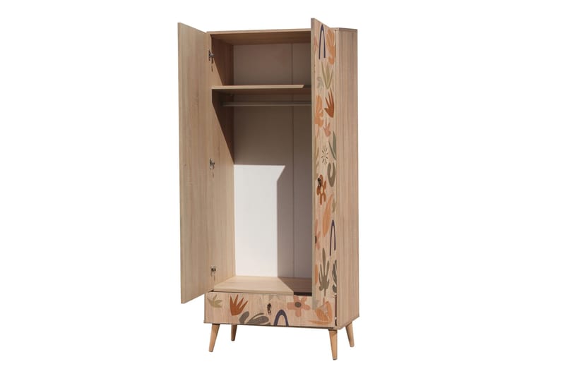Bertoaria Garderob 80x190 cm Brun - Hanah Home - Förvaring - Sko- & klädförvaring - Garderober & garderobssystem
