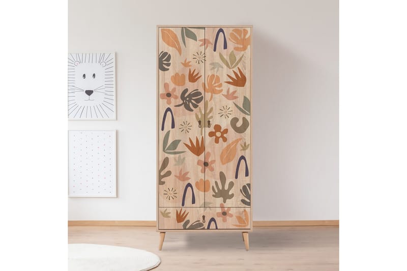 Bertoaria Garderob 80x190 cm Brun - Hanah Home - Förvaring - Sko- & klädförvaring - Garderober & garderobssystem