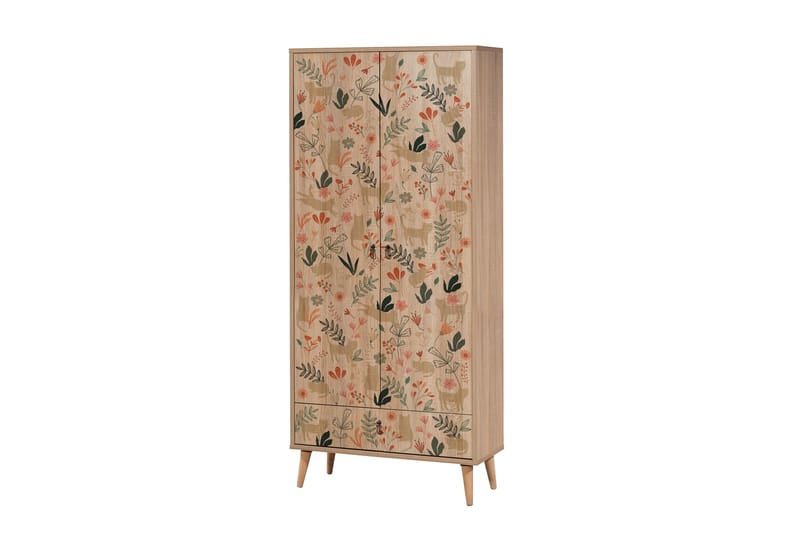 BERTOARIA Garderob 80x190 cm Brun - Förvaring - Sko- & klädförvaring - Garderober & garderobssystem
