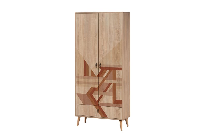 BERTOARIA Garderob 80x190 cm Brun - Förvaring - Sko- & klädförvaring - Garderober & garderobssystem