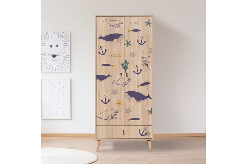BERTOARIA Garderob 80x190 cm Brun - Förvaring - Sko- & klädförvaring - Garderober & garderobssystem