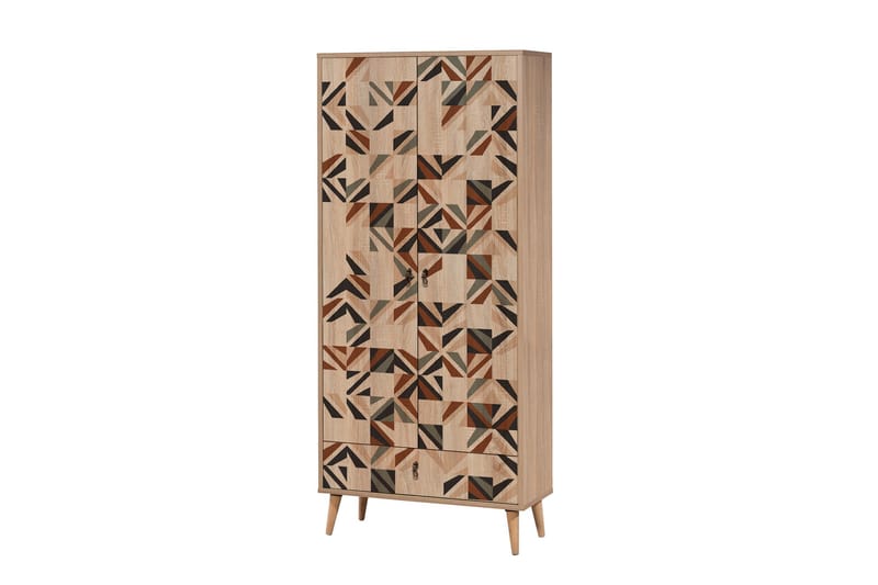 BERTOARIA Garderob 80x190 cm Brun - Förvaring - Sko- & klädförvaring - Garderober & garderobssystem