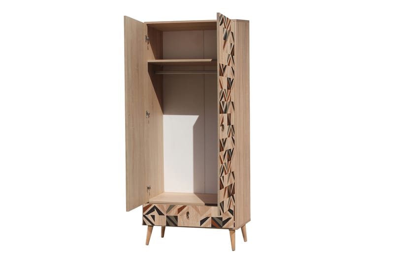 BERTOARIA Garderob 80x190 cm Brun - Förvaring - Sko- & klädförvaring - Garderober & garderobssystem
