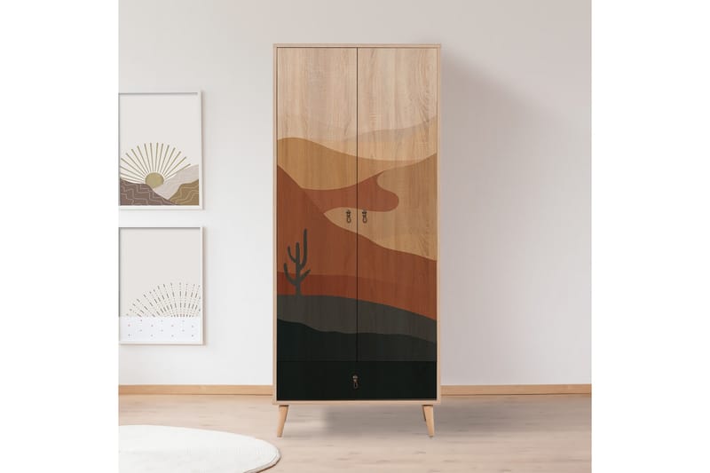 BERTOARIA Garderob 80x190 cm Brun - Förvaring - Sko- & klädförvaring - Garderober & garderobssystem