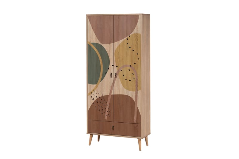 BERTOARIA Garderob 80x190 cm Brun - Förvaring - Sko- & klädförvaring - Garderober & garderobssystem