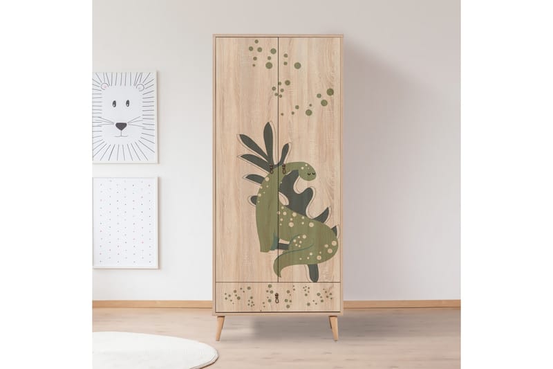 BERTOARIA Garderob 80x190 cm Brun - Förvaring - Sko- & klädförvaring - Garderober & garderobssystem