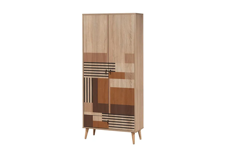 Bertoaria Garderob 80x190 cm Brun - Hanah Home - Förvaring - Sko- & klädförvaring - Garderober & garderobssystem