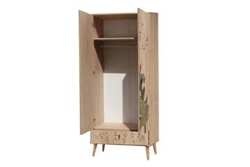 Bertoaria Garderob 80x190 cm Brun - Hanah Home - Förvaring - Sko- & klädförvaring - Garderober & garderobssystem