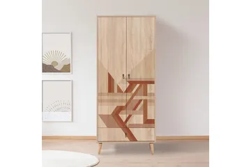 Bertoaria Garderob 80x190 cm Brun - Hanah Home - Förvaring - Sko- & klädförvaring - Garderober & garderobssystem