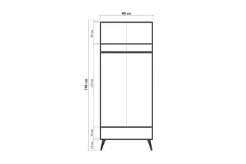 Bertoaria Garderob 80x190 cm Brun - Hanah Home - Förvaring - Sko- & klädförvaring - Garderober & garderobssystem