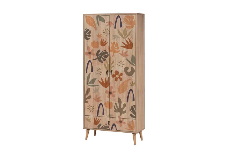 Bertoaria Garderob 80x190 cm Brun - Hanah Home - Förvaring - Sko- & klädförvaring - Garderober & garderobssystem