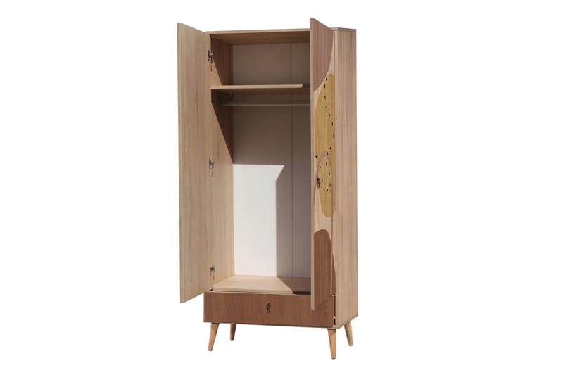 Bertoaria Garderob 80x190 cm Brun - Hanah Home - Förvaring - Sko- & klädförvaring - Garderober & garderobssystem