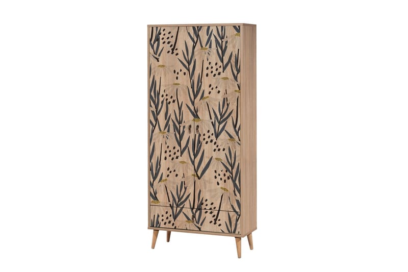 Bertoaria Garderob 80x190 cm Brun - Hanah Home - Förvaring - Sko- & klädförvaring - Garderober & garderobssystem