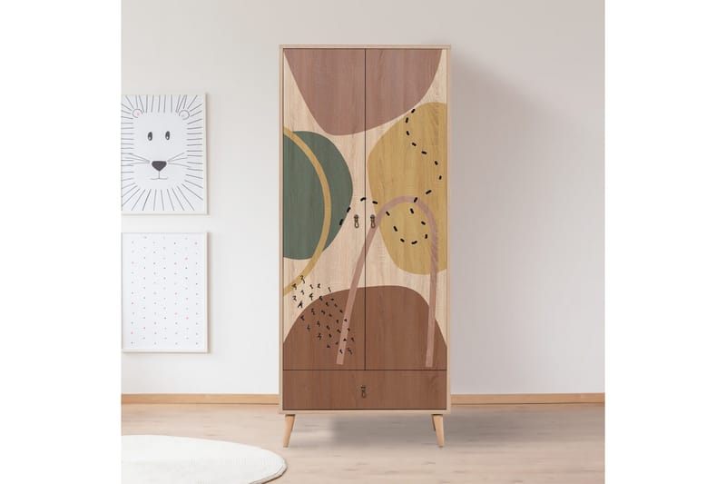 Bertoaria Garderob 80x190 cm Brun - Hanah Home - Förvaring - Sko- & klädförvaring - Garderober & garderobssystem