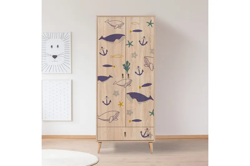 Bertoaria Garderob 80x190 cm Brun - Hanah Home - Förvaring - Sko- & klädförvaring - Garderober & garderobssystem